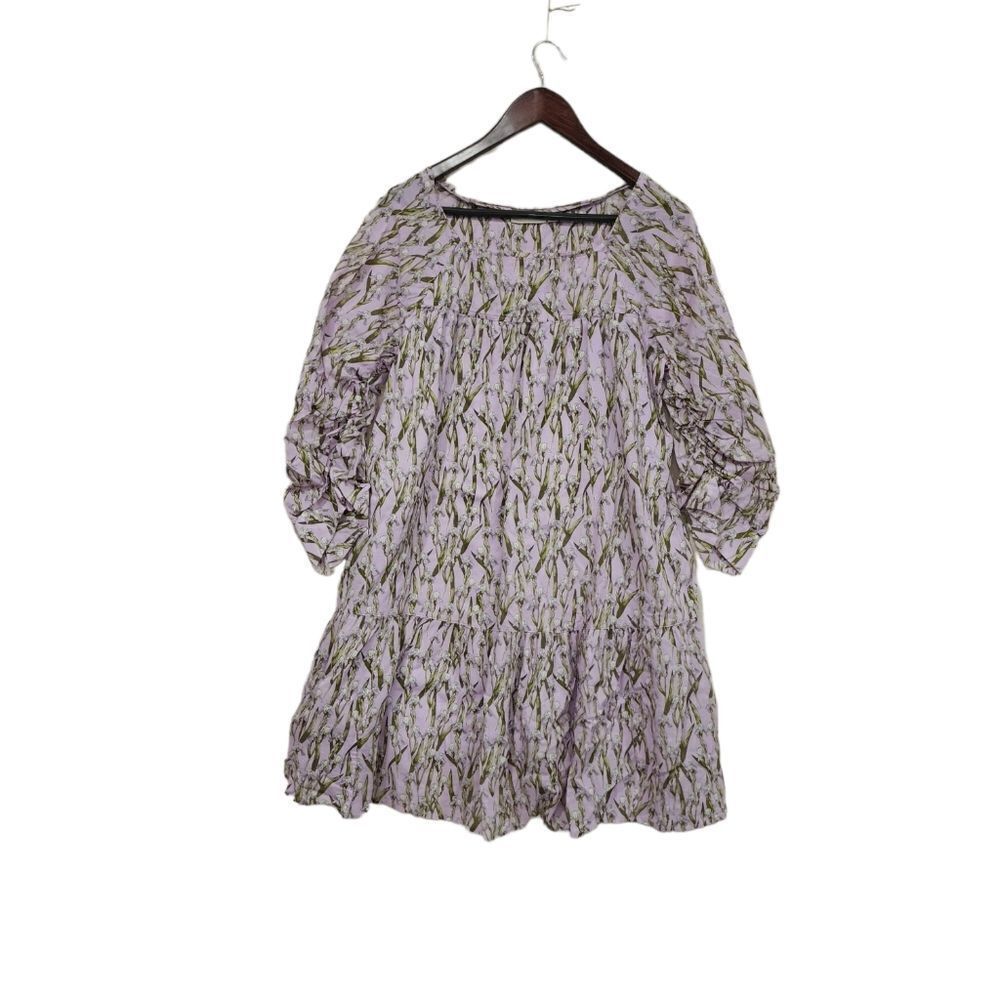 Happy Nature X Iris Print Boho Dress
